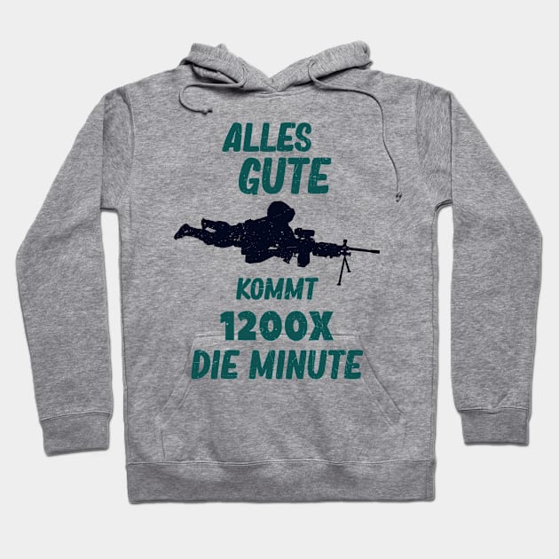 MG Maschinengewehr Soldaten Gamer Fun Hoodie by Foxxy Merch